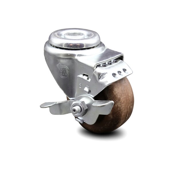 3 Inch High Temp Glass Filled Nylon Swivel Bolt Hole Caster with Brake SCC